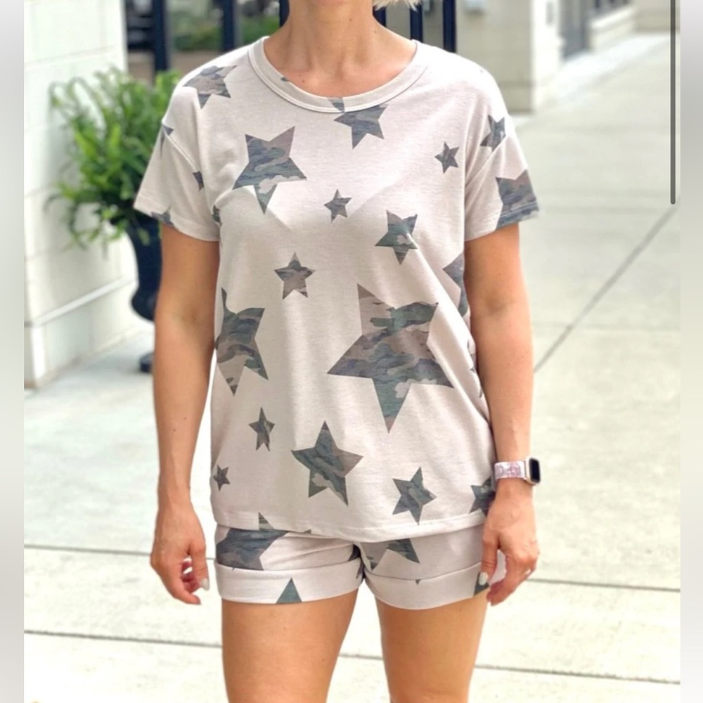 Camo Star Print Lounge Set
